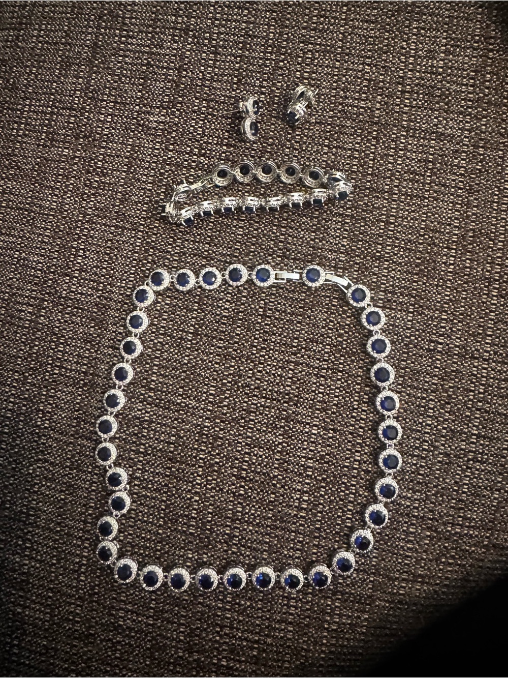 EVER FAITH round cut, cubic zirconia, jewelry set. NEW IN BOX